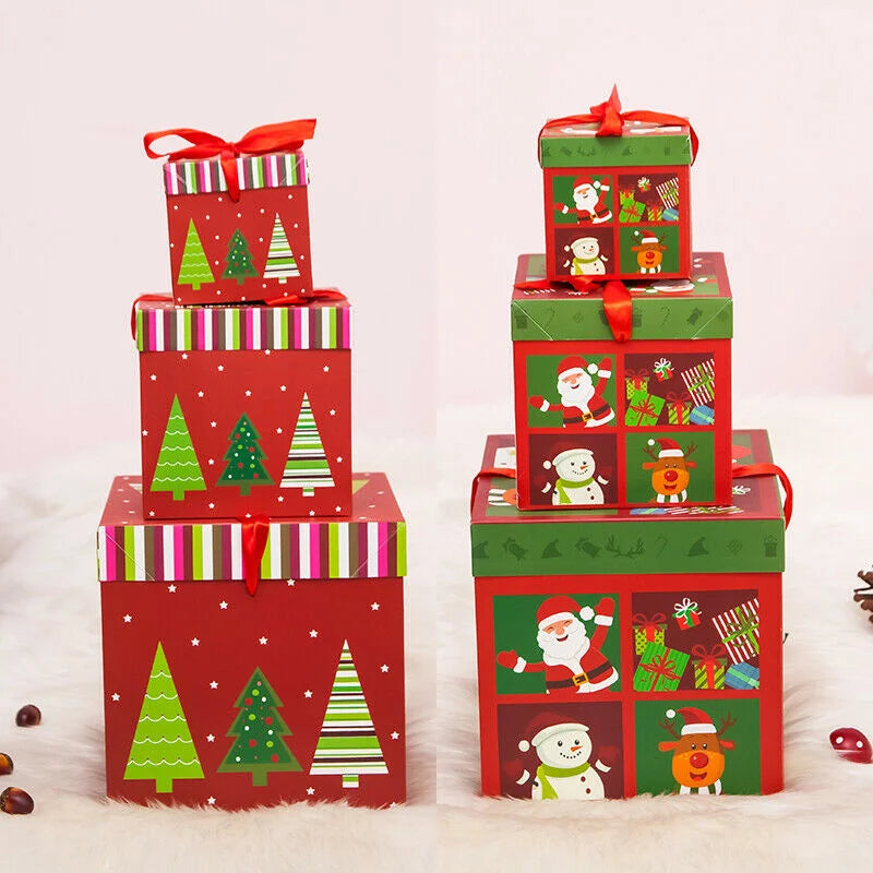 Festive Christmas Gift Boxes - Holiday Present Decoration