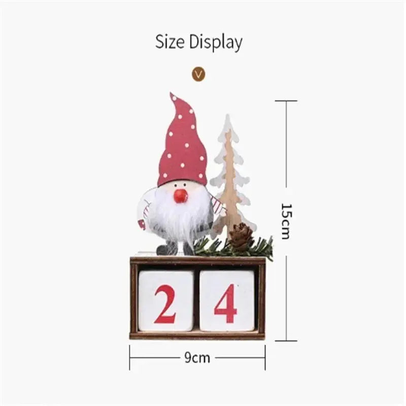 Santa's Wooden Advent Calendar - Christmas Countdown Decoration