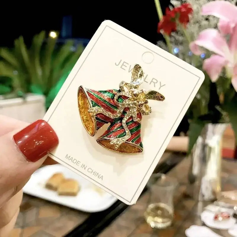 Luxury Christmas Brooch - Santa & Deer Crystal Pin Collection