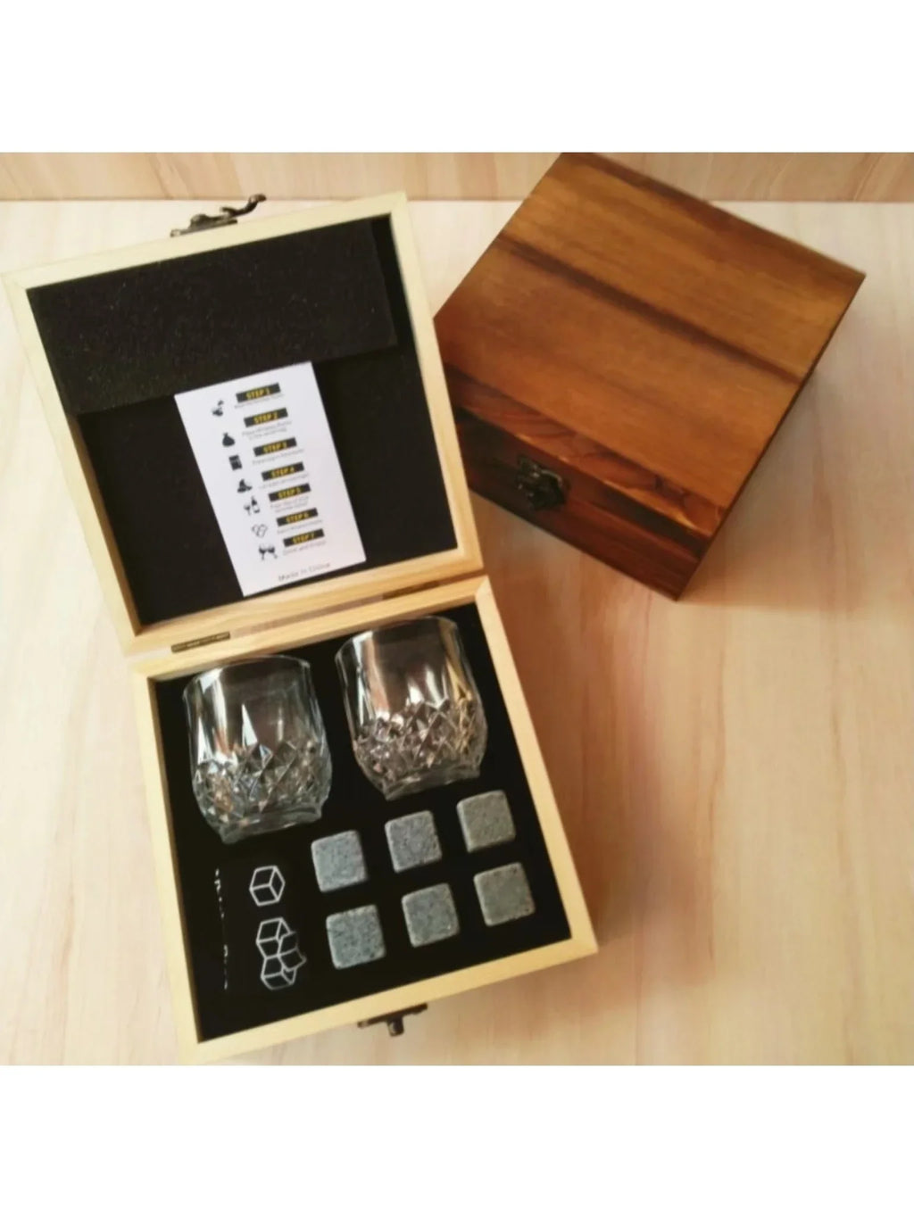 Premium Whiskey Stones Gift Set - Perfect Secret Santa for Him