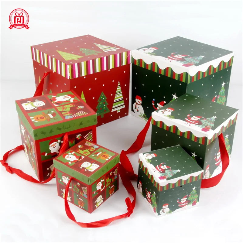 Festive Christmas Gift Boxes - Holiday Present Decoration