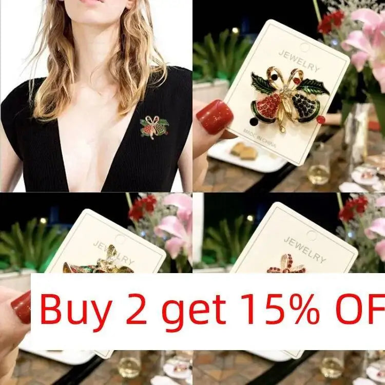 Luxury Christmas Brooch - Santa & Deer Crystal Pin Collection