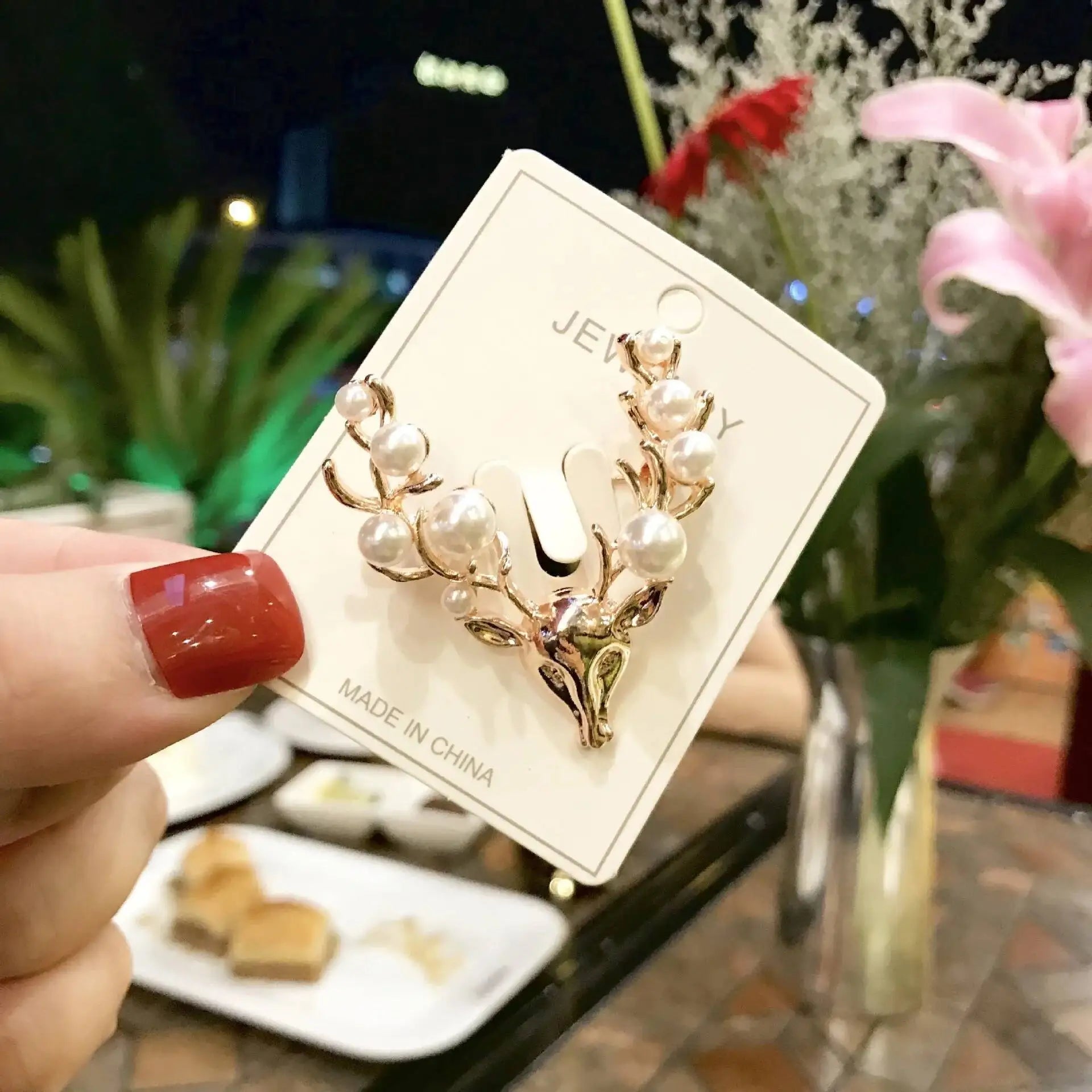 Luxury Christmas Brooch - Santa & Deer Crystal Pin Collection