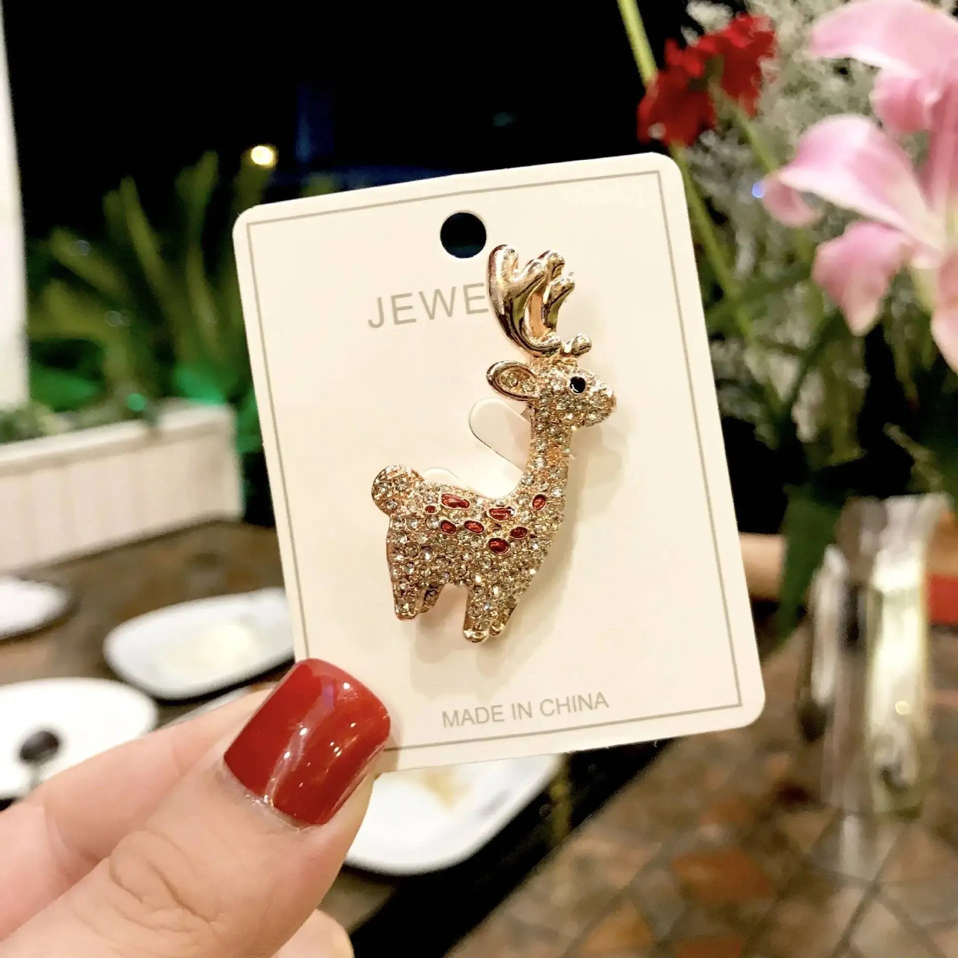Luxury Christmas Brooch - Santa & Deer Crystal Pin Collection