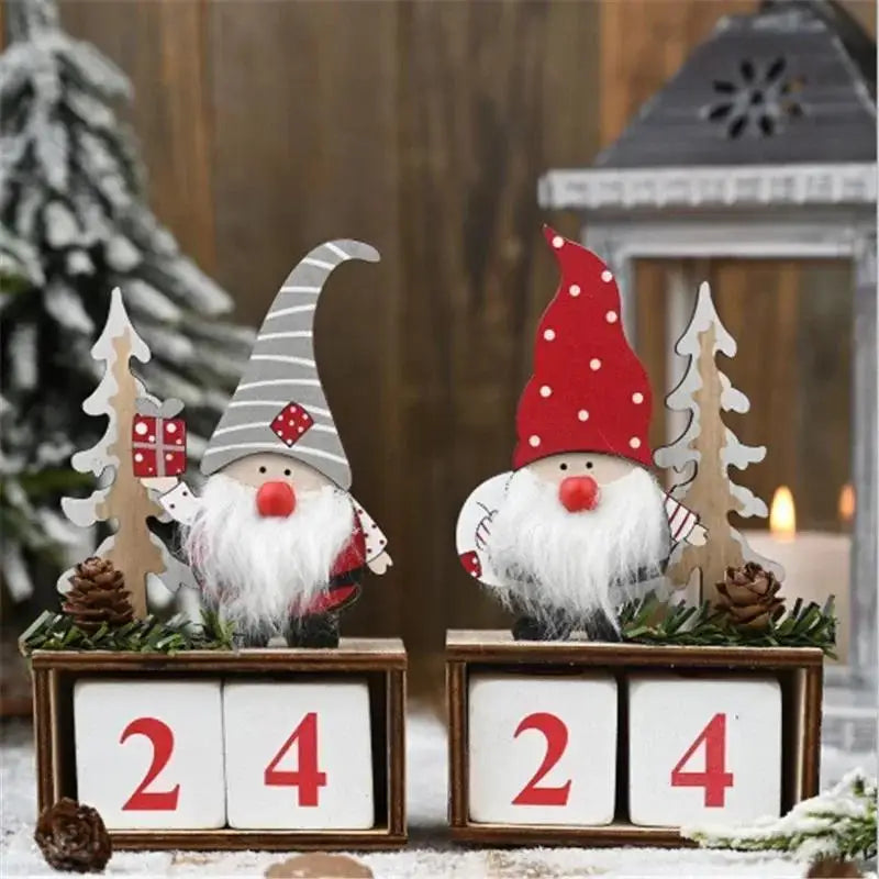 Santa's Wooden Advent Calendar - Christmas Countdown Decoration